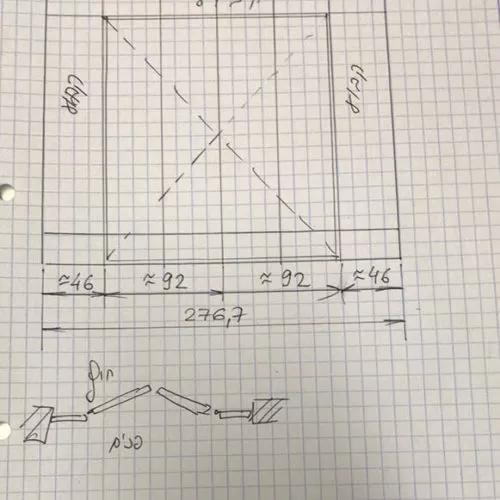 סקיצה לויטרינה בלגית ברזל
